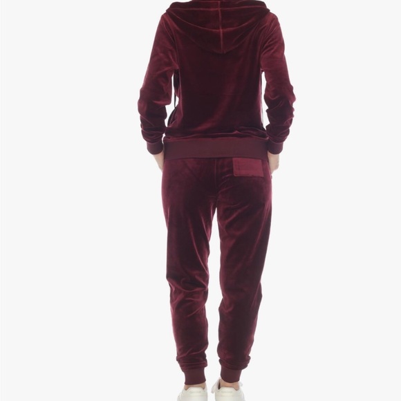 white mark Women's 2-Piece Velour Tracksuit Jogger Outfit Activewear Set - Picture 5 of 5